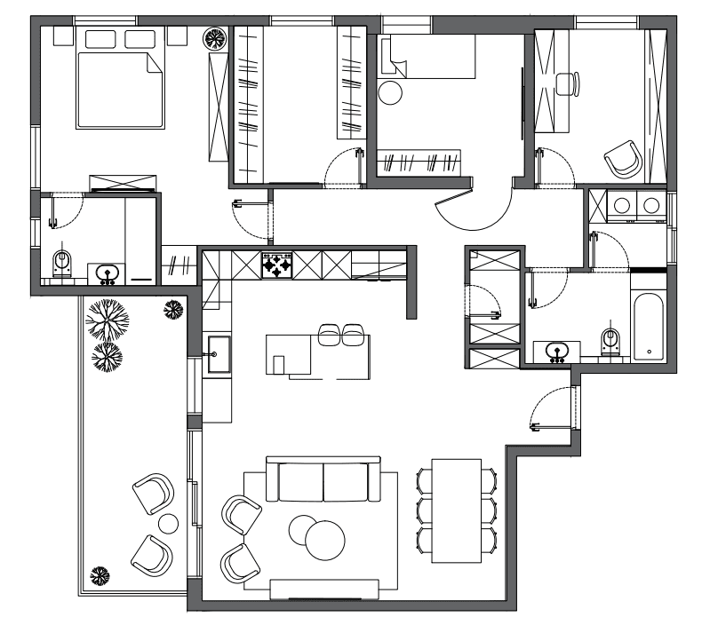 apartment floor plan layout design
