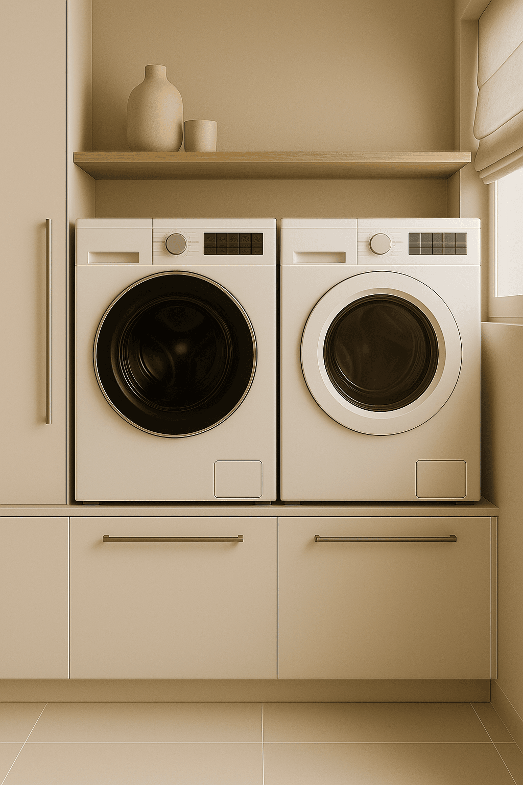 laundry room built in washer dryer