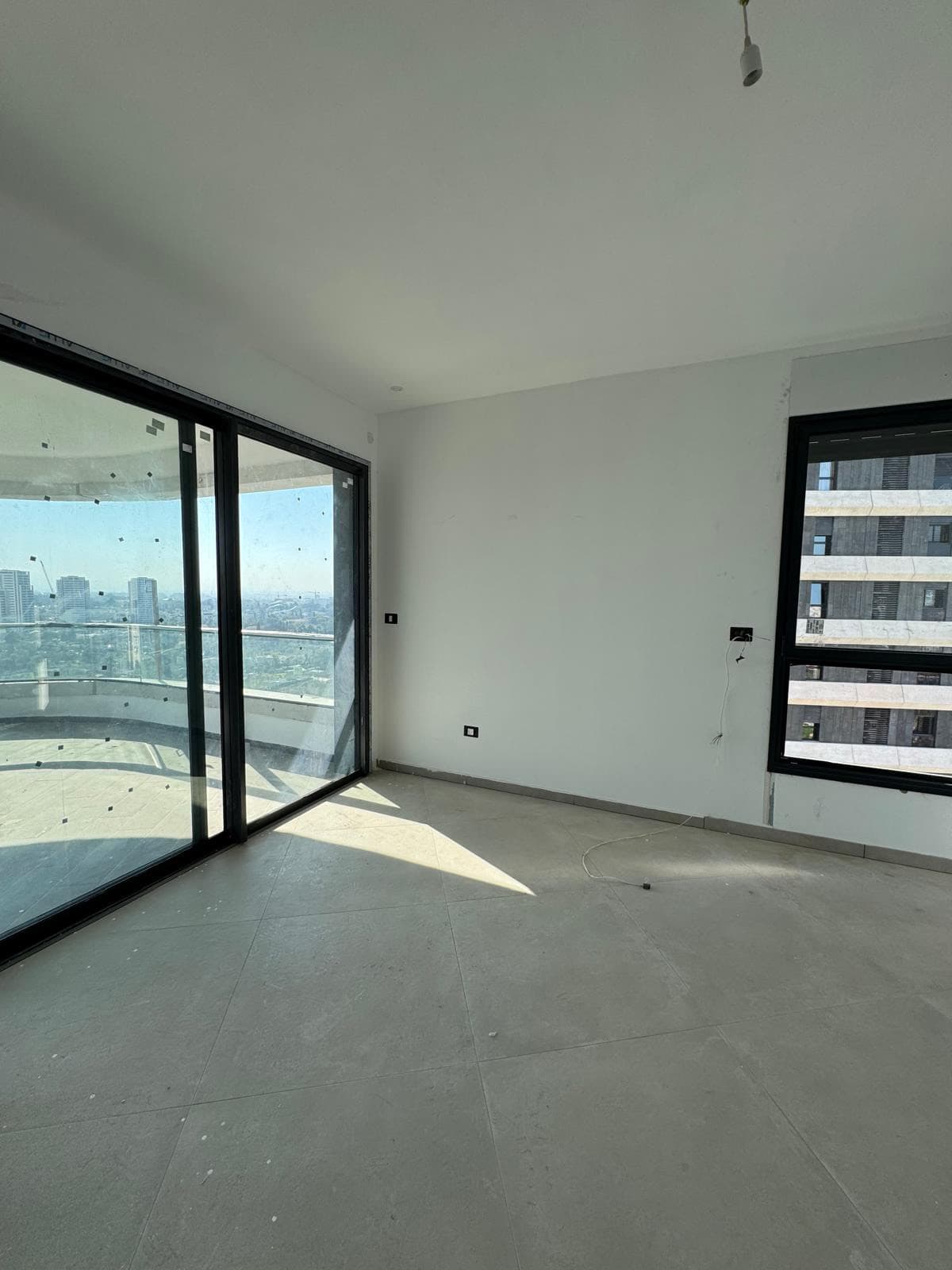 empty room panoramic windows balcony