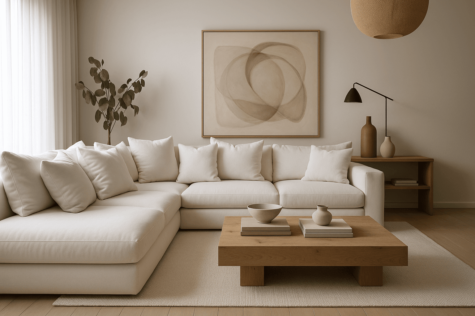 modern living room sectional wood table