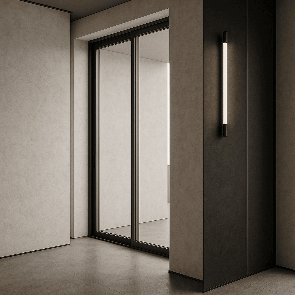 modern entrance hall vertical lighting