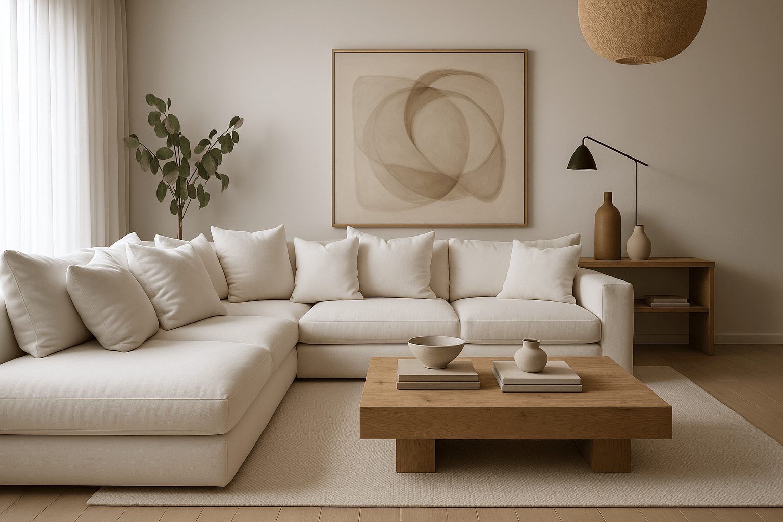 modern living room sectional wood table