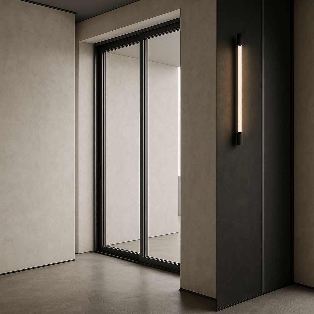modern entrance hall vertical lighting